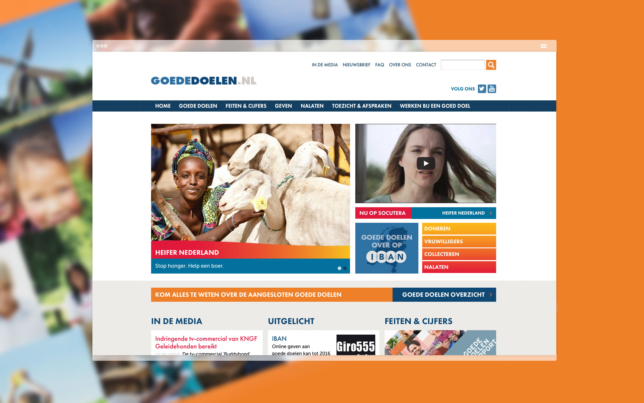 Screenshot Homepage Goede Doelen Nederland